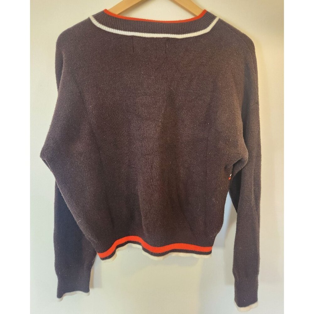Abercrombie & Fitch Women's Sz. XS Cleveland Browns V Neck Sweater - Picture 3 of 4